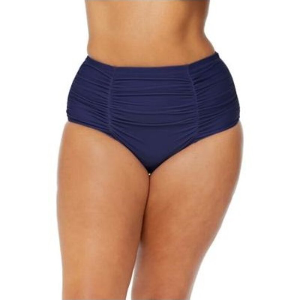 NWT Raisins Women's Atlantic Solids Costa Swim Bottom Blue Size 22W $50 8B547